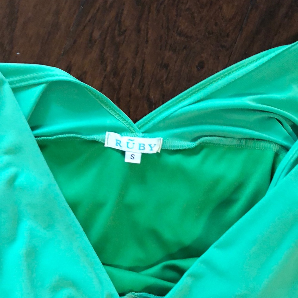 🎉HP🎉 Green V Neck Party Prom Dress - Picture 3 of 5
